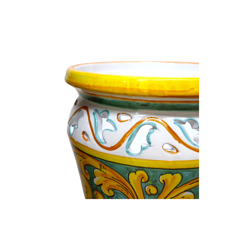 Portaombrelli Albarello i ceramica di Caltagirone traforato, barockdekoration, h 50 cm ca. Mod GR - 