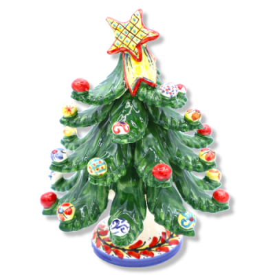 Caltagirone-Keramik-Weihnachtsbaum, Stella Cometa, erhältlich in zwei Größen, Mod MN - 