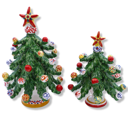 Caltagirone keramisk julgran, Puntale och Stella, tre storlekar (1 st) - 