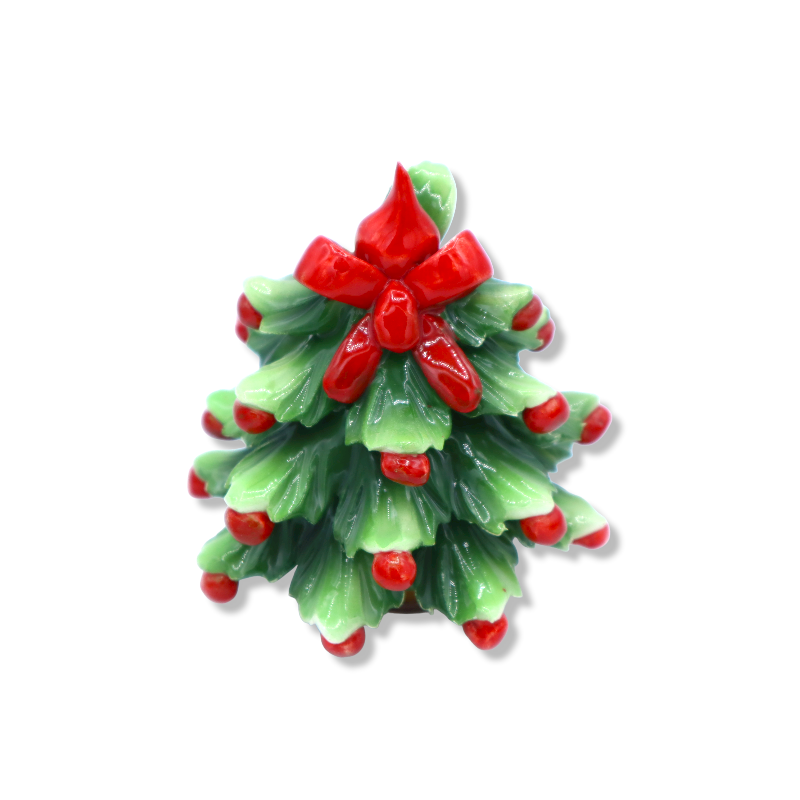 Kerstboom met lint en fooi in goede keramiek, verschillende versieringen, 13 approx. CPR GESELECTEERDE VERSIE Decorum 1