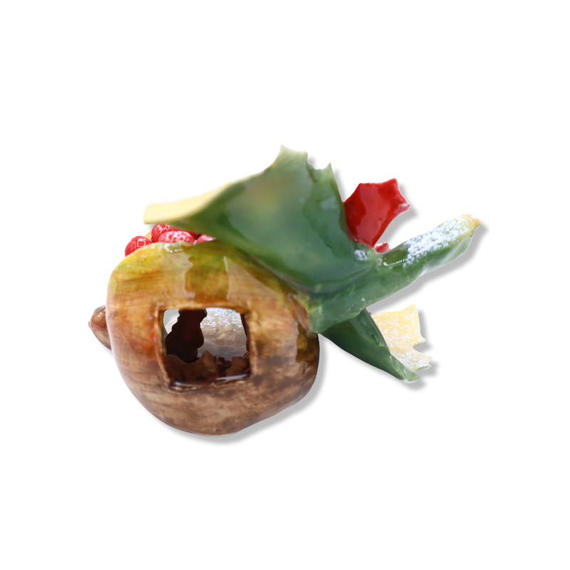 Presepe in pottentie met kerstster, width 14 cm approx. CPR - 
