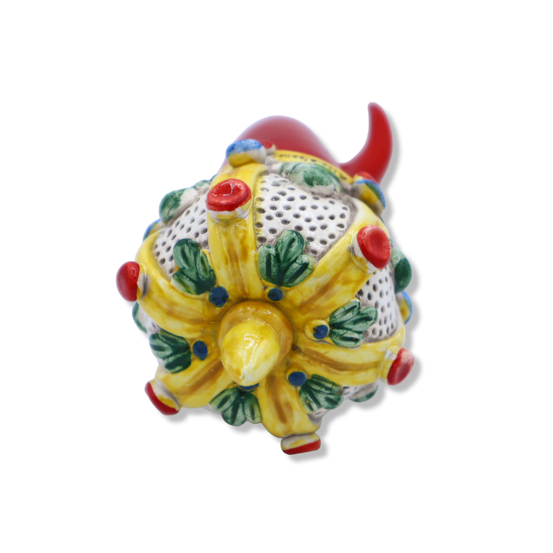 Corno con Corona decorata, in ceramica di Caltagirone, varie misure (1Unità) - 