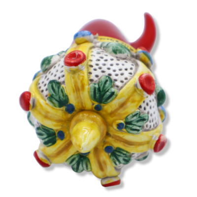 Corno con Corona decorata, in ceramica di Caltagirone, varie misure (1Unità) - 