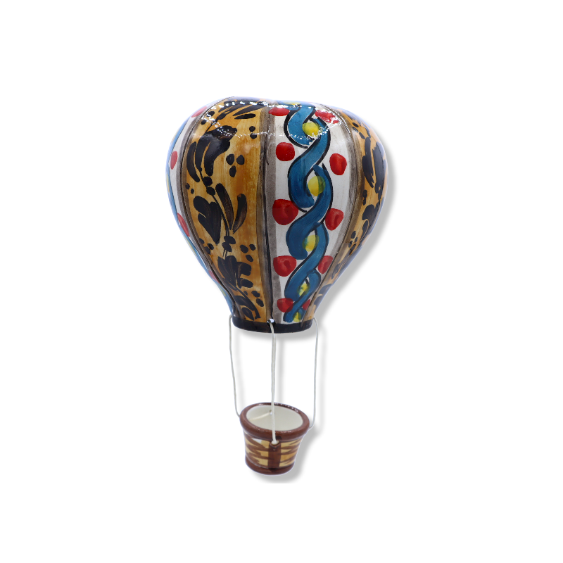 Montgolfière en céramique Caltagirone - h environ 24 cm (1pc) décoration aléatoire - 