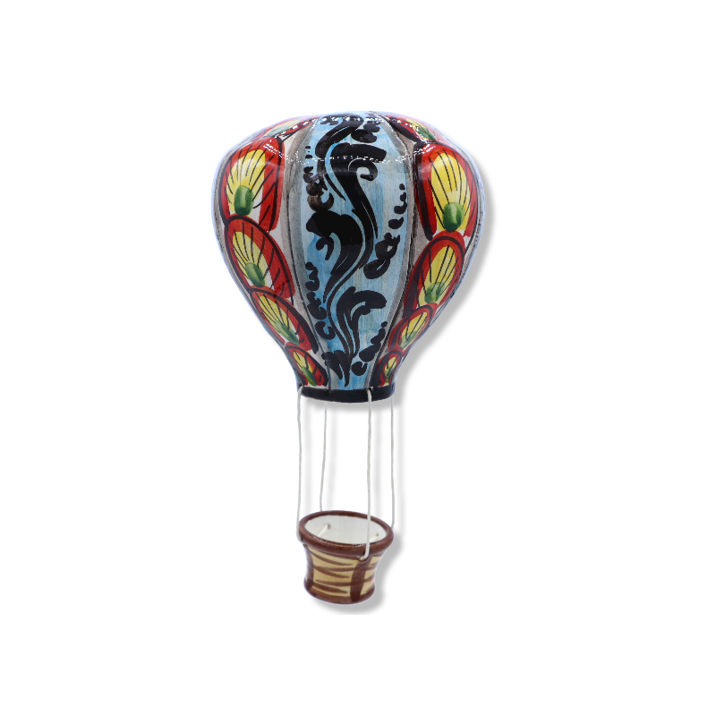 Montgolfière en céramique Caltagirone - h environ 24 cm (1pc) décoration aléatoire - 
