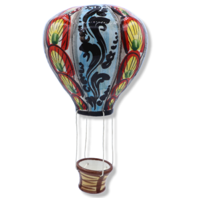 Montgolfière en céramique Caltagirone - h environ 24 cm (1pc) décoration aléatoire - 