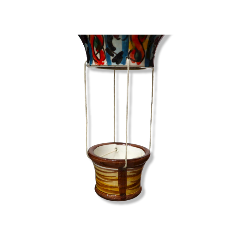 Caltagirone ceramic hot air balloon, in various decorations, h tot. 30cm approx. RP mod - 