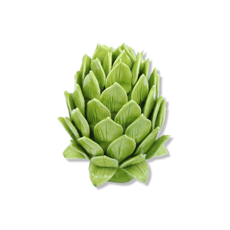 Stojak na karczochy, wykonany z cienkiej ceramiki, ręcznie robiony, w dwóch rozmiarach (1 szt.) zielony - 