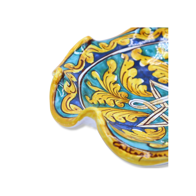 Caltagirone keramiskt bågat mittstycke, 2 storleksalternativ (1 st) barockdekoration, palmetter, geometrisk - 