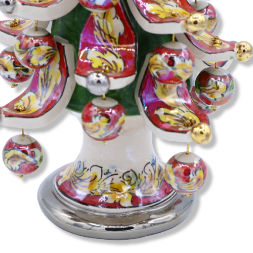 Kerstboom serie ISLITE keramiek van Caltagirone - Gold, Platinum en Moeder van Pearl - mobiele ballen - Height 30 cm app 2