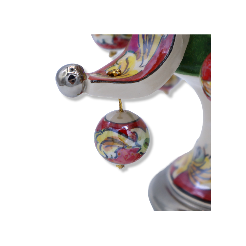 Christmas tree series ÈLITE Caltagirone ceramic - Gold, Platinum and Mother of Pearl - movable balls - Height approx. 30