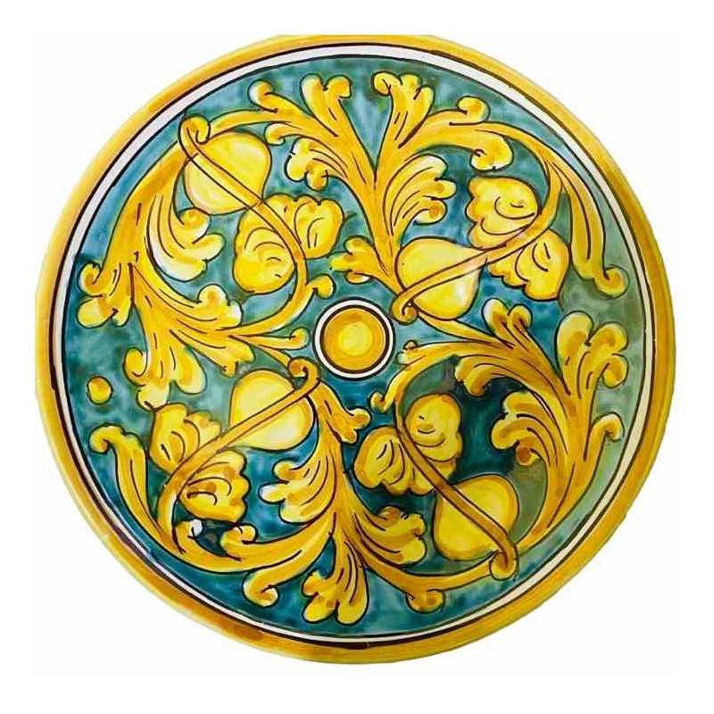 Hand painted Sicilian ceramic ornamental plate - various decorations available, diameter 25 cm - 