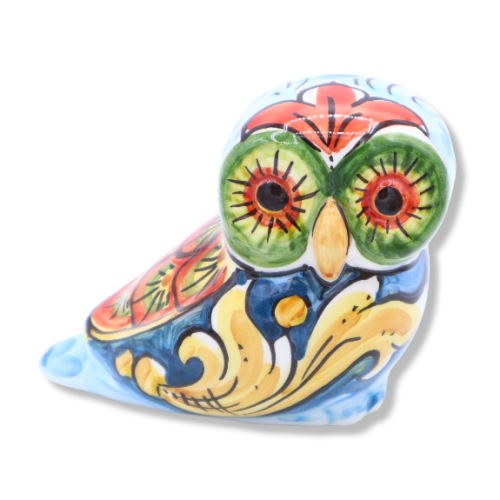 Keramisk skrov av Caltagirone, barockdekoration på olika fonder, h9 cm ca. BR -  2