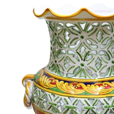 Giara Paragüero festoneado y perforado con mango de antorcha, decoración barroca - altura 50 cm aprox. Modelo BR - 