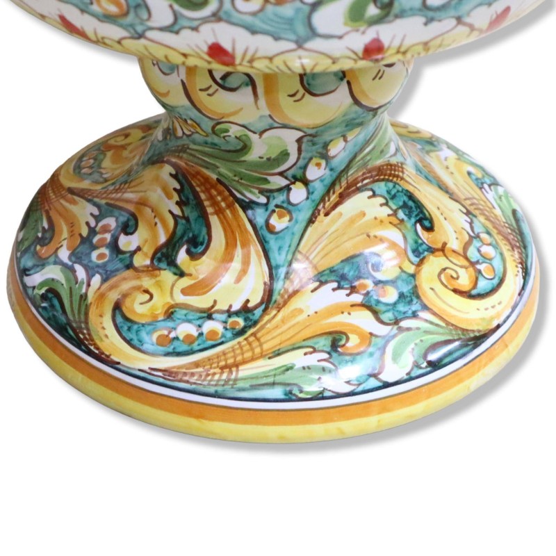 Vaso Villa em cerâmica Caltagirone, decoração barroca com pegas e cabeças de leão - altura aproximada de 50 cm. Mod BR -