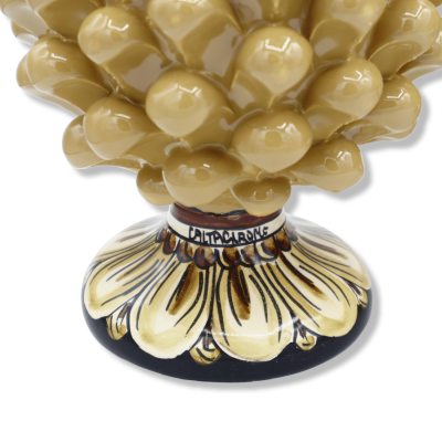 Pinha de cerâmica siciliana de Caltagirone - h 20/22 cm aprox. (1 unidade) Pomba cinza com haste de decoração aleatória 