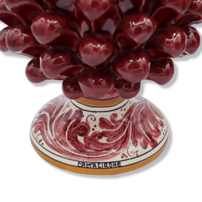 Pigna Siciliana keramik av Caltagirone, färg Bordeaux med dekorerad stam, dekoration slumpmässig stam - (1pz) h 20/22 cm