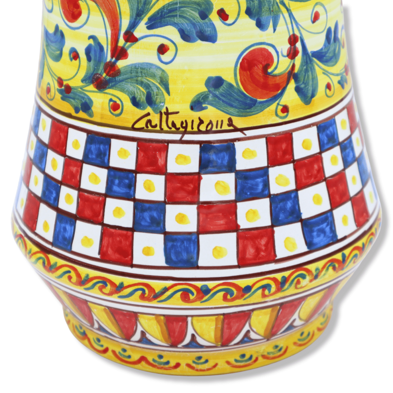 Wazy Albarello w ceramice Caltagirone, dekoracji sycylijskiej karty i szachy, h35x20 cm approx. nominative/accusative/vo