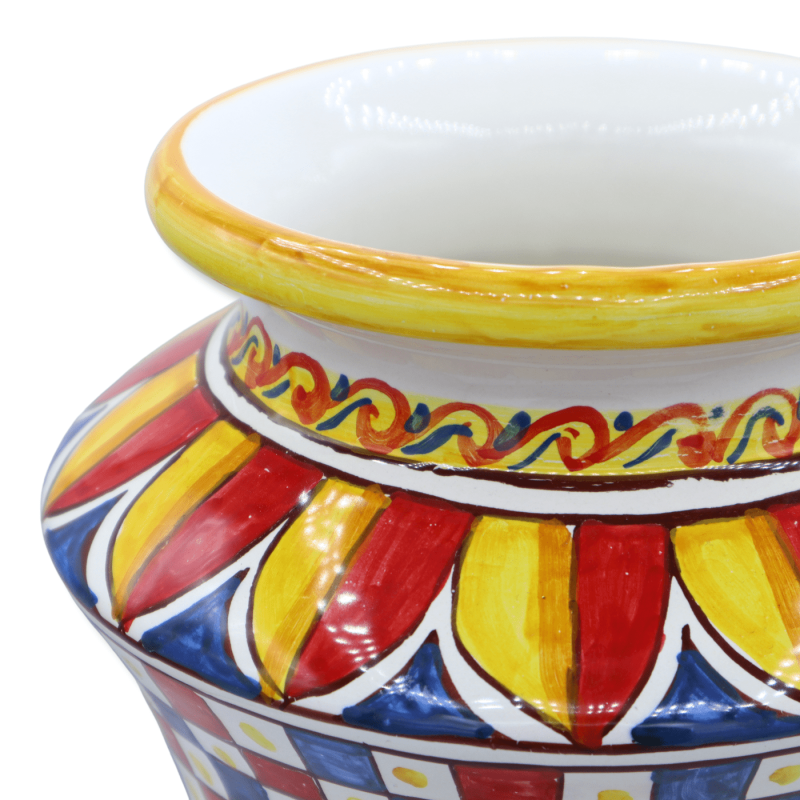 Wazy Albarello w ceramice Caltagirone, dekoracji sycylijskiej karty i szachy, h35x20 cm approx. nominative/accusative/vo