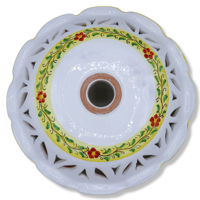 Plate Ceramic chandelier Melted and perforated Caltagirone, dekoracja mieszana owoców, dostępna w trzech rozmiarach – Mo