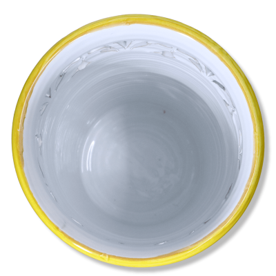 Keramisk cylindrisk paraplystativ, barockdekoration på blå bakgrund, höjd 50 cm ca. Mod GR - 