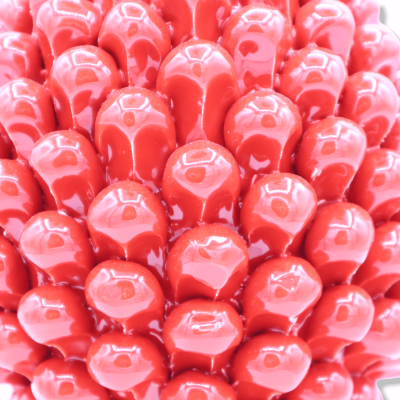 Pigna Siciliana in ceramica Caltagirone, con 2 opzioni dimensione (1Unità) Rosso, gambo decoro barocco - 