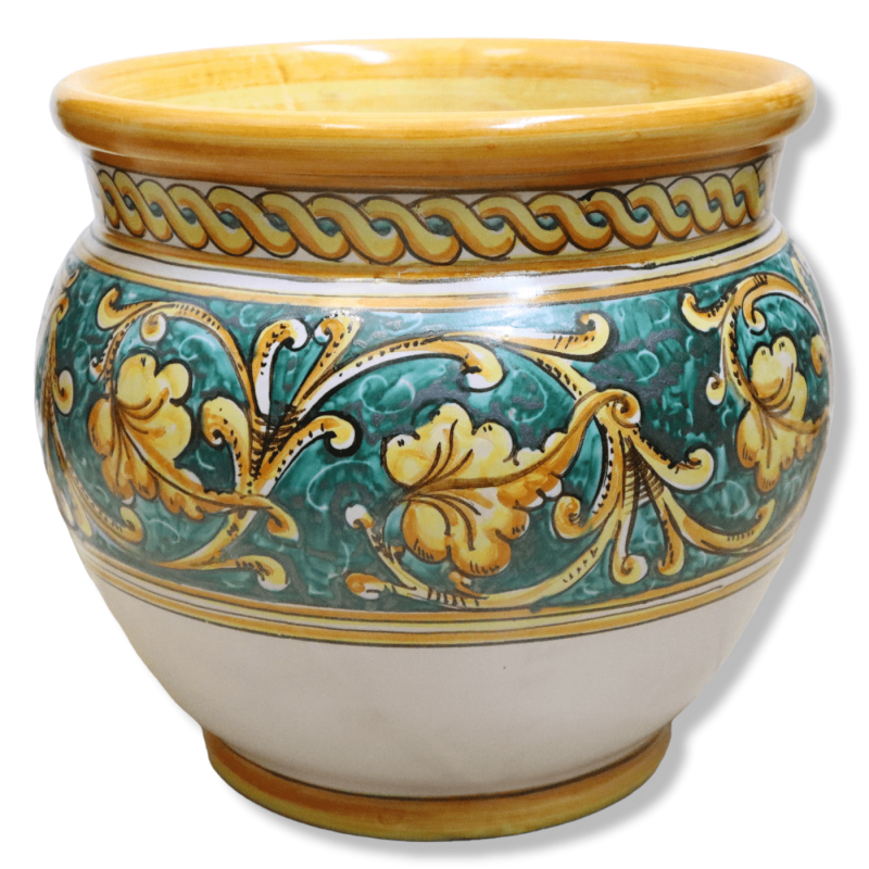 Cachepot, Vaso para plantas em cerâmica fina, decoração barroca, disponível em vários tamanhos - Mod CH - 