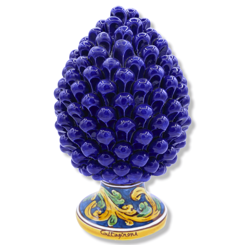 Sicylian Pigna w ceramicznym kolorze Kaltagirone, dekoracja barokowa, h25/26 cm approx. Mod - 