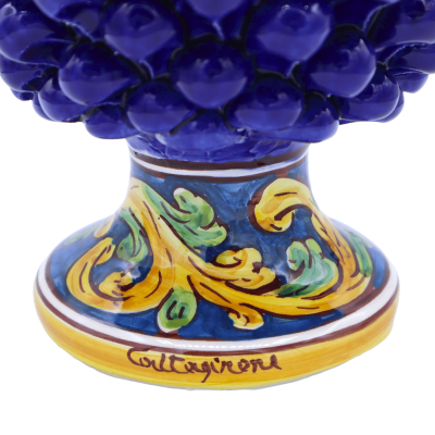 Sicylian Pigna w ceramicznym kolorze Kaltagirone, dekoracja barokowa, h25/26 cm approx. Mod - 