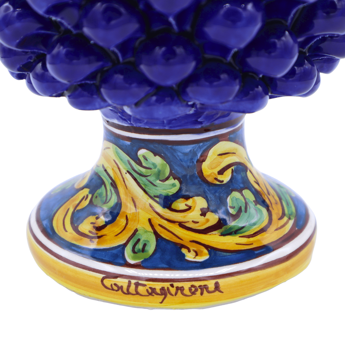 Voorkeur Omkleden achterlijk persoon Sicilian Pigna in keramiek van Caltagirone kleur Blue, stambaroque decoratie,  h25/26 cm approx. Mod