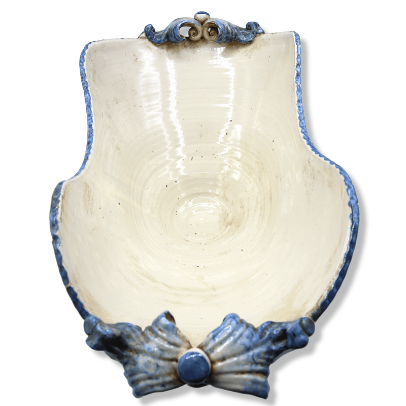 Centre de table en céramique Caltagirone, décor de style baroque et fleurs en relief, Largeur 50 cm, Hauteur environ 20 