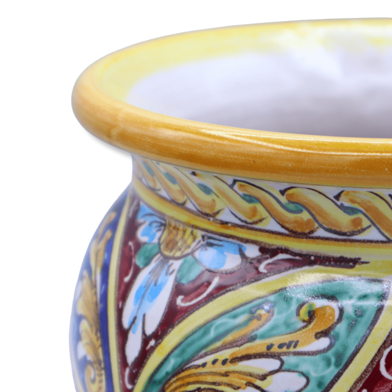 Cachepot, Vase for plants in fine ceramic, Baroque Palermo decoration, available in various sizes - Mod CH - 