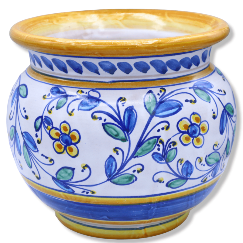 Cachepot, keramisk växt vas, blommig dekoration, tillgänglig i olika storlekar - Mod CH - 