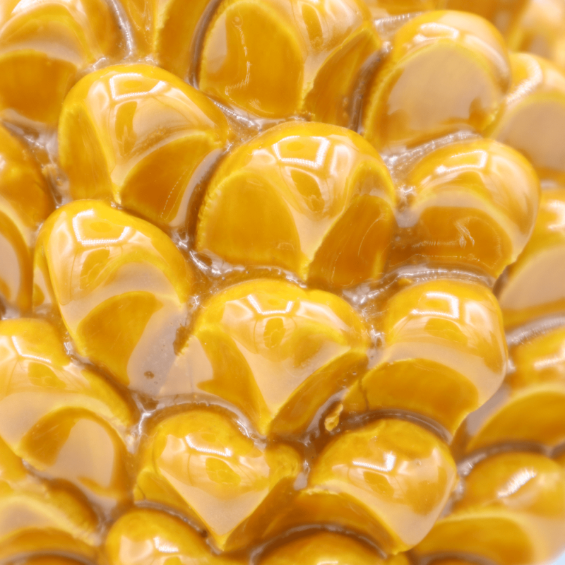 Szyszka sycylijska Caltagirone, wys. ok. 15 cm. (1 szt.) Pomarańczowy, łodyga z losową dekoracją - 