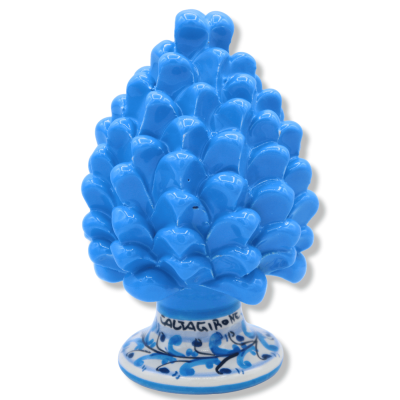 Sicilian Pigna Caltagirone, wyd 15cm Color Turquoise z ozdobionym łodygiem - odkładający losowe łodygi (1pz) Mod FL - 