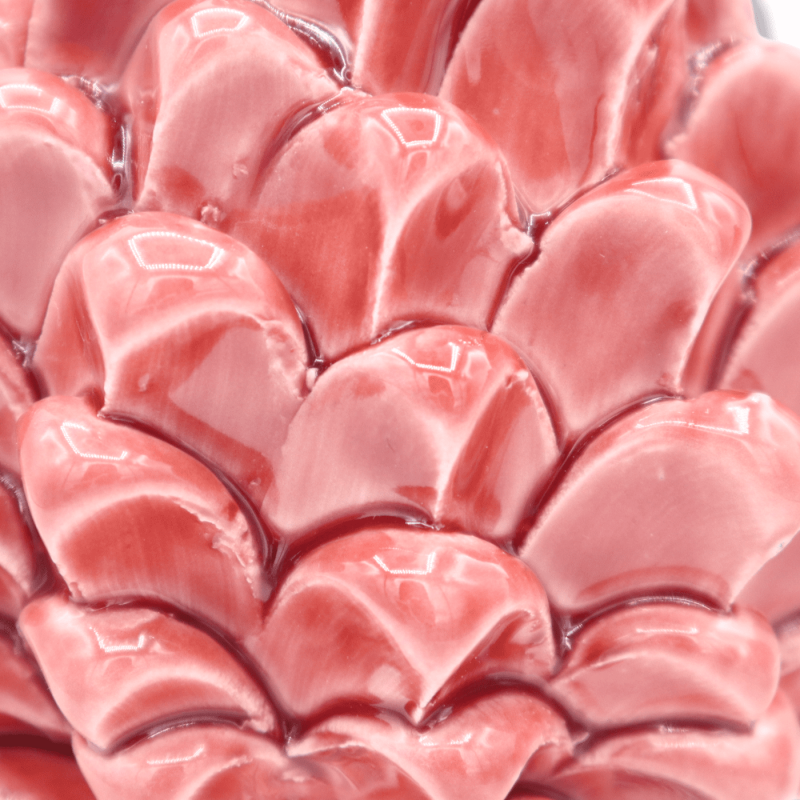 Pigna siciliana Caltagirone 15cm Color Pink Ancient z ozdobionym łodygiem - odkładający losowe łodygi (1pz) Mod FL - 