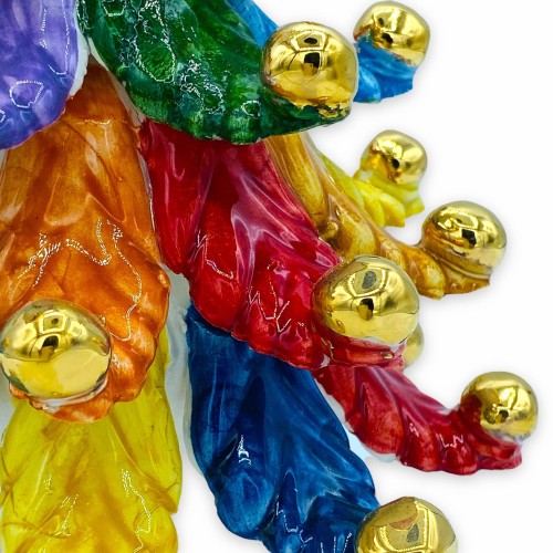 Julgran serien ärLITE keramik av Caltagirone - Multicolor koppar och bollar i Zecchino Gold - Höjd 20 cm ca. -  2