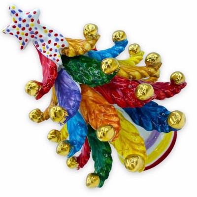 Seria drzew jest LITE ceramiczna Kaltagirone – wielobarwne miedzie i kule w Zecchino Gold – Height 20 cm approx. - 