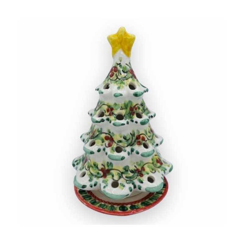 Havoc cruise Haast je Kerstboom geperforeerde kaarsenhouder met saucer, volledig hand  onderscheiden lengte 22 cm (1 pc)