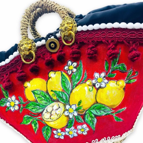 LIMONI handmålade och handmålade och handmålade limo läderomslag - 58x35cm -  2
