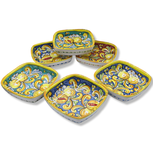 Keramisk skål av Caltagirone, casual dekoration och valbar färg, Width19 cm x Höjd 5,5 cm ca. (1pz) - 
