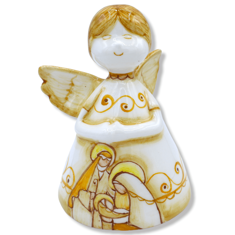 Ángel en cerámica fina, hecho a mano, disponible con diferentes decoraciones, h15 cm aprox. modo de RCP - 