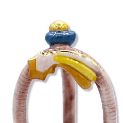 Ceramic zestaw Caltagirone w kopułie, dekoracje w 24k złota i szkliwa mekarskiego, h13 cm approx. Mod NF - 