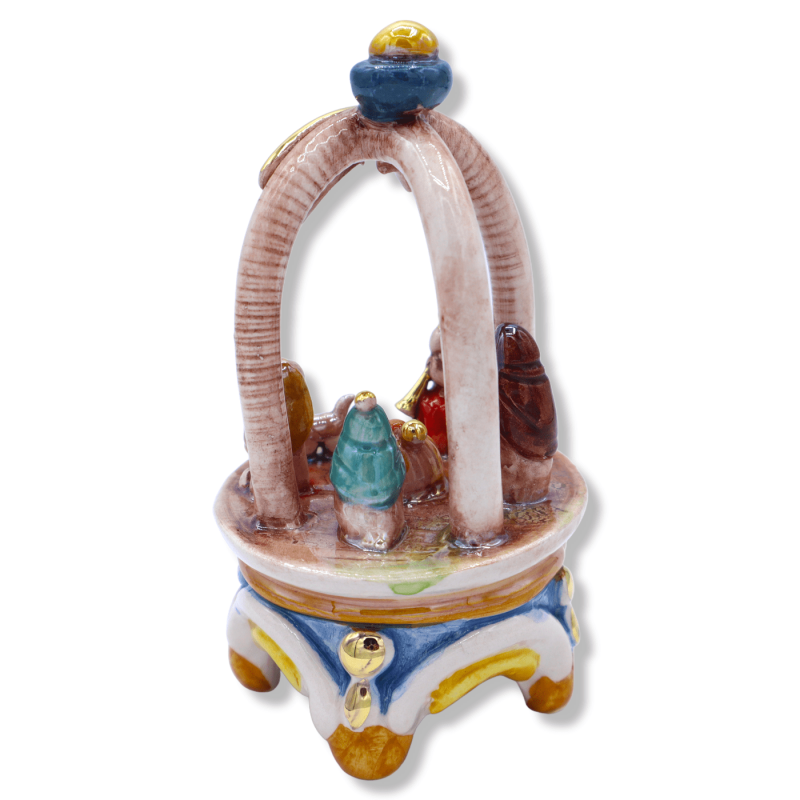 Ceramic zestaw Caltagirone w kopułie, dekoracje w 24k złota i szkliwa mekarskiego, h13 cm approx. Mod NF - 
