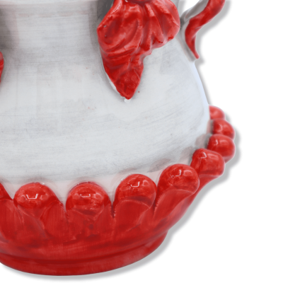 Pigna vase in Caltagirone ceramic with Acanthus leaves, available in three colors - Ø 12 cm approx. (1Pcs) Mod FL - 