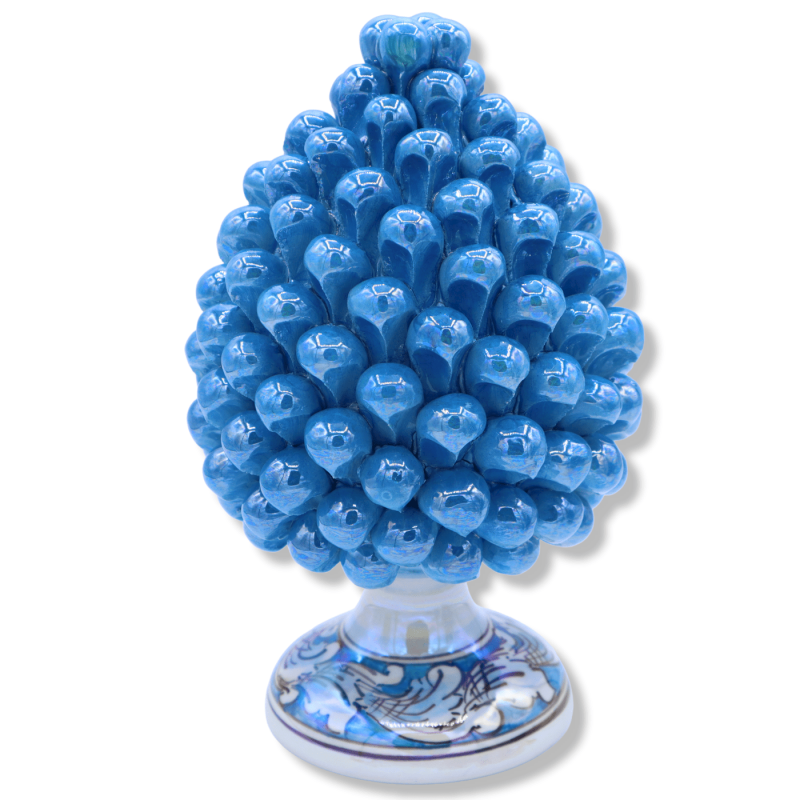 Turquoise Color Caltagirone Ceramic Pin z Matką Pearl Enamel – w różnych rozmiarach (1 Pz) Mod NF - 
