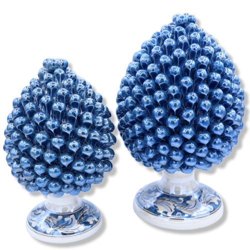 Old Blue Color Caltagirone Ceramic Pin z Matką Pearl Enamel – w różnych rozmiarach (1 Pz) Mod NF - 