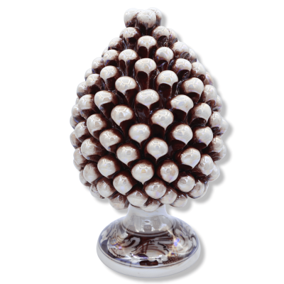 Keramisk kalksten av Caltagirone färg Bianco Anticato med glas Moder Pearl - i olika storlekar (1 Pz) Mod NF - 