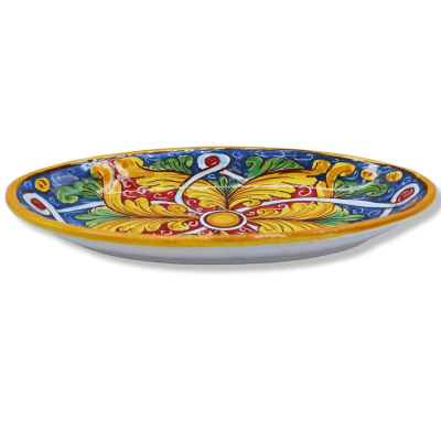 Vassoio Ovale Caltagirone, piatto da portata, disponibile in diversi decori (1Unità), Misure 30x18 cm ca. Mod. TD - 