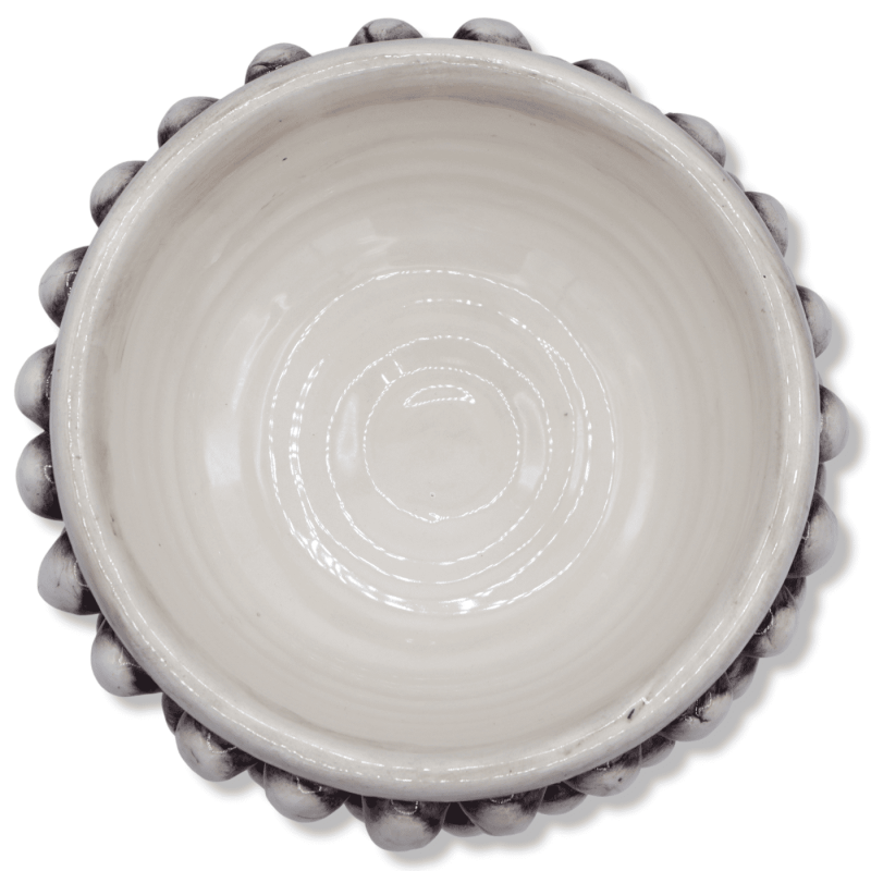 Caltagirone Vase mit halbem Kiefernzapfen, antikweiß, mit 4 Größenoptionen (1 Stück), barockem Dekorationsstiel, Blume u